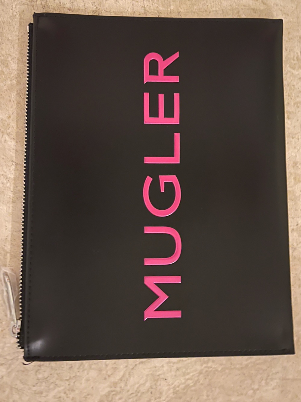 Thierry Mugler Black Perfume Pouch with Pink Inside